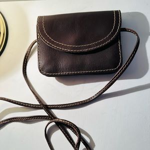 Barganza genuine leather mini crossbody brown bag